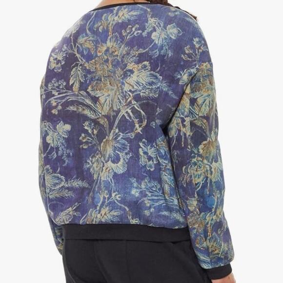 Gary Graham GARYGRAHAM422 GARYGRAHAM422 Patched Sweatshirt Indigo Floral Medium - Picture 3 of 7